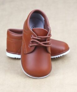 Angel Baby Boys Waxed Leather Lace Ups