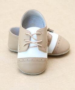 Infant Boys Leather Saddle Derby Crib Shoe