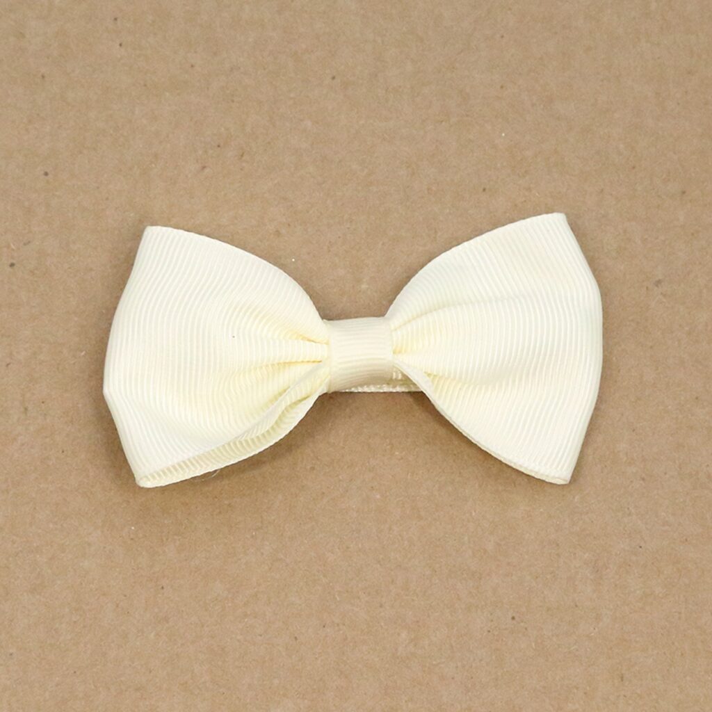 Grosgrain Bow Hair Clip (Buttercream)