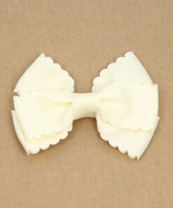 Grosgrain Scalloped Bow Hair Clip (Buttercream)
