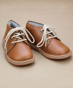 Georgie Scalloped Trim Lace Up Mid-Boot