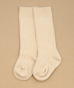 Ribbed Knee High Socks (Latte)