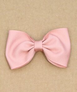 Grosgrain Bow Hair Clip (Rose)