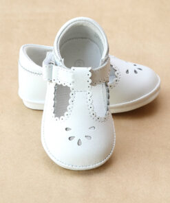 Angel Baby Girls T-Strap Scalloped Perforated Mary Jane